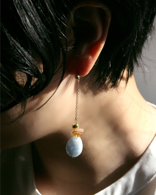 Grace Pierce & Earring | アクアマリン