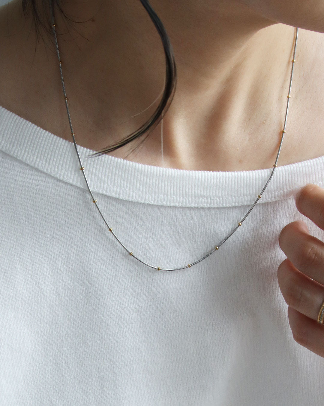 ミックスカラーステーションチェーンネックレス