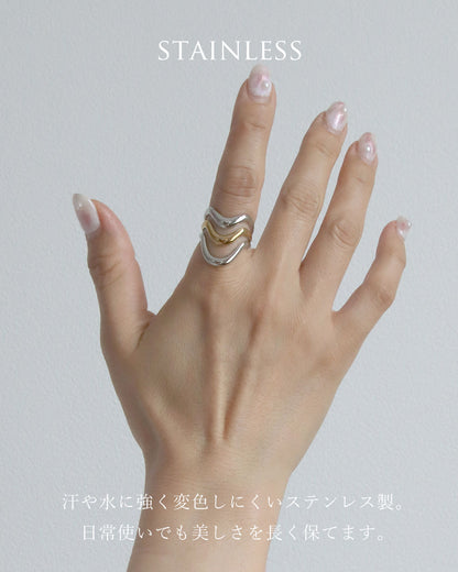 ウェーブデザインリング