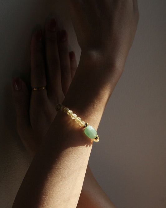 グリーンアベンチュリン シトリン ブレスレット