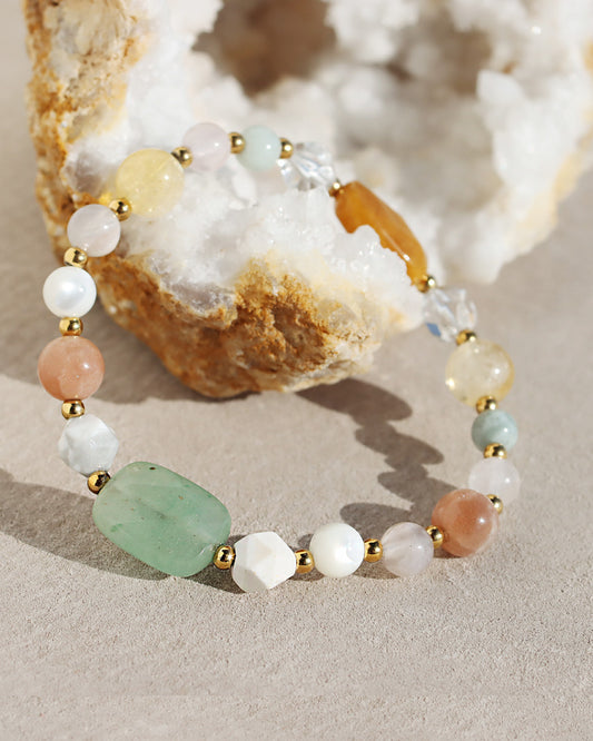 マルチストーン ゴムブレスレット