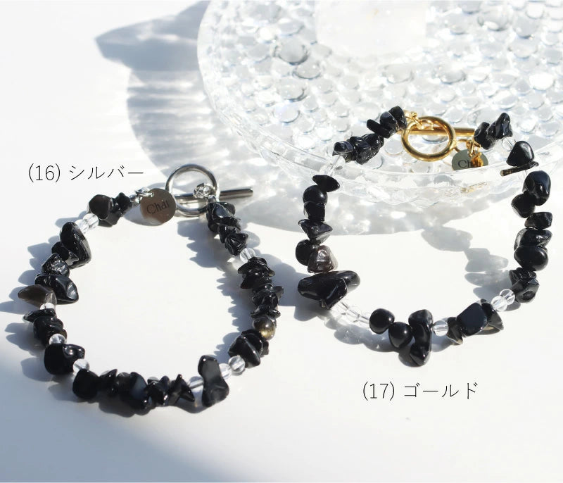 強さの守り | オブシディアン 7A水晶 ブレスレット