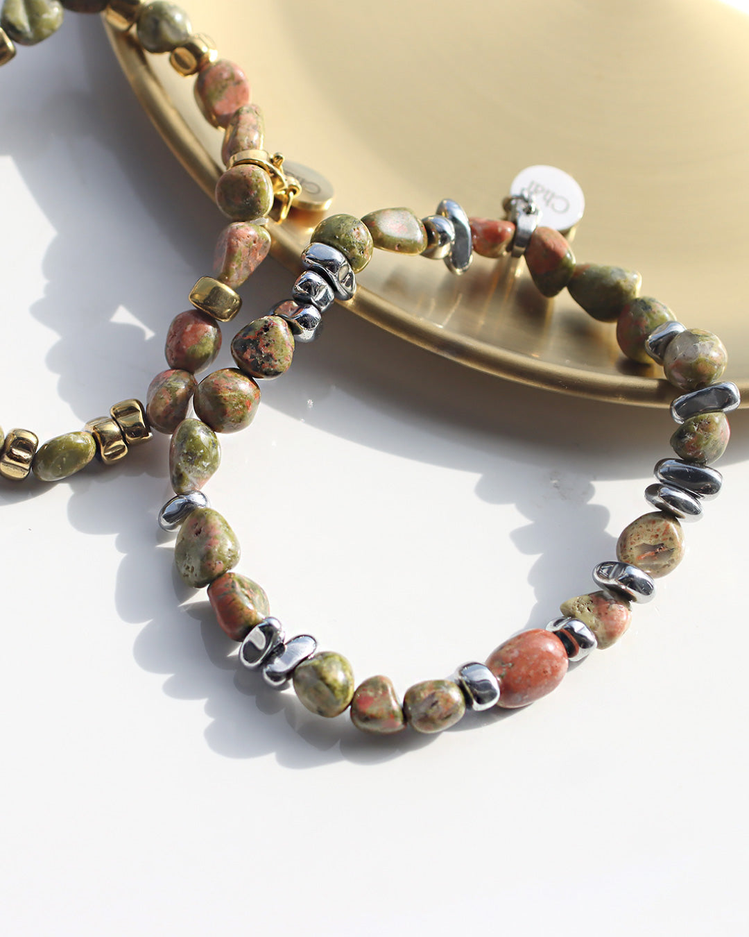 ブレスレット ユナカイト ヘマタイト