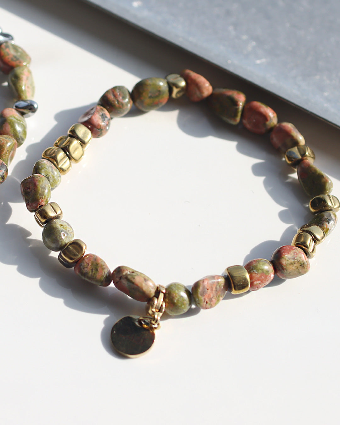 ブレスレット ユナカイト ヘマタイト