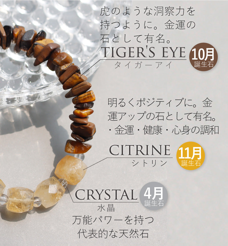シトリン タイガーアイ ブレスレット【金運/仕事運】