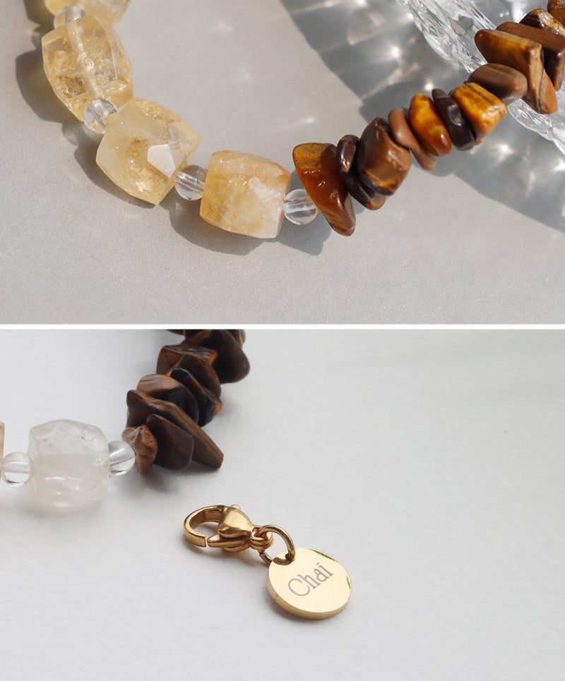 シトリン タイガーアイ ブレスレット【金運/仕事運】