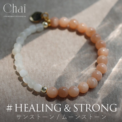 サンストーン ムーンストーン ブレスレット【ヒーリング/行動力】