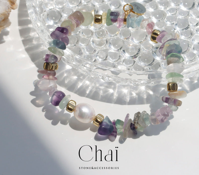 フローライト パール ブレスレット【自己啓発/心身バランス】