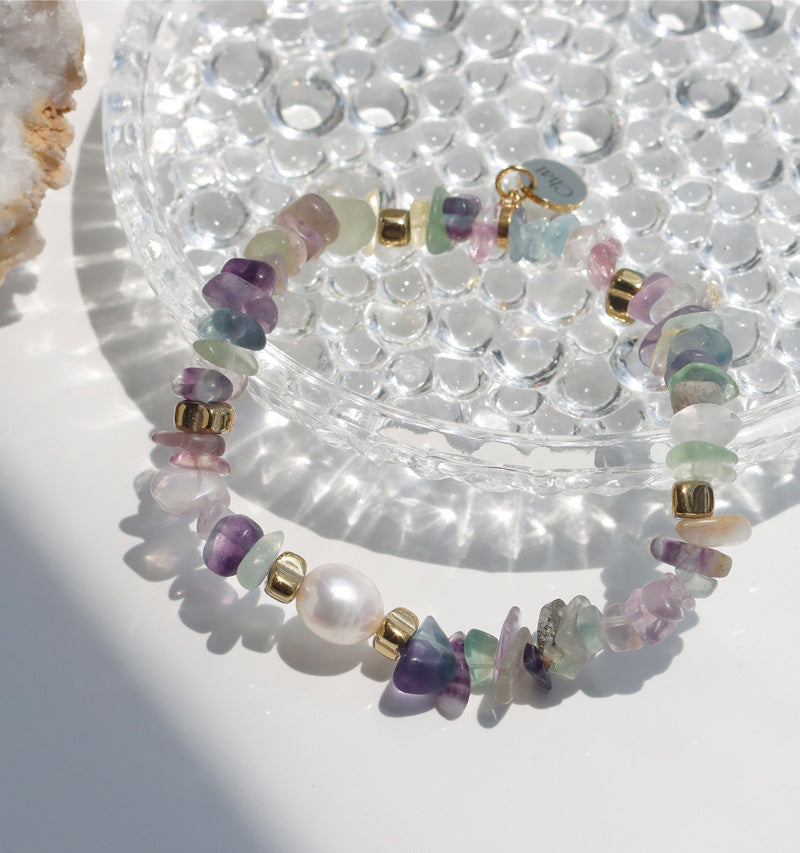 フローライト パール ブレスレット【自己啓発/心身バランス】