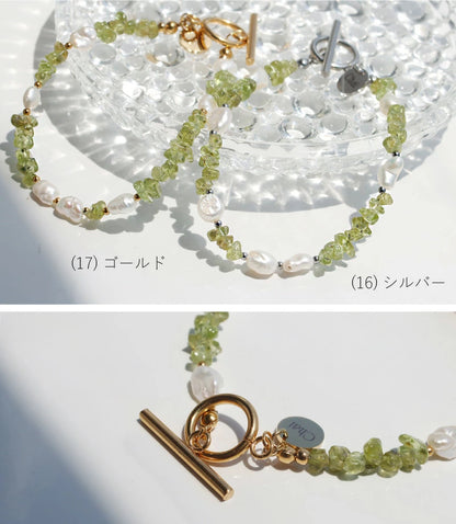 ブレスレット ペリドット 淡水パール