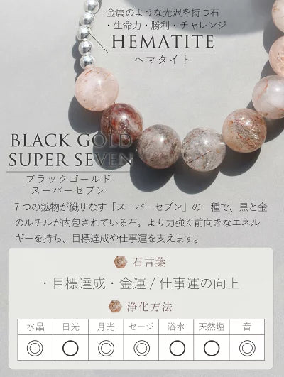ブラックゴールドスーパーセブン ヘマタイト ブレスレット【行動力/仕事運】