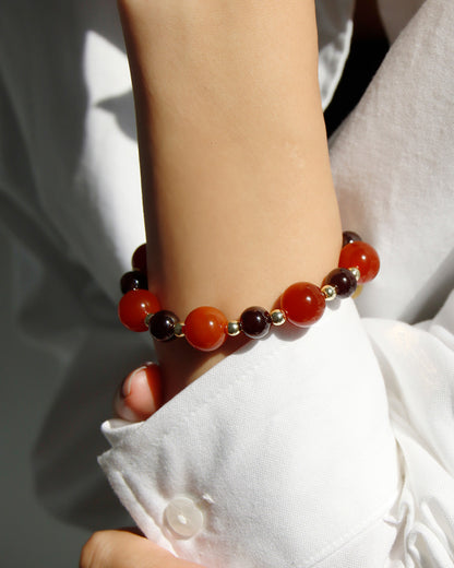 カーネリアン ガーネット ヘマタイト ブレスレット【目標達成/お守り】