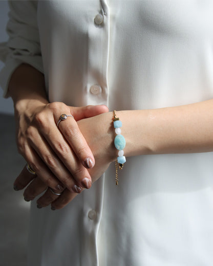 【2026NEW】Grâce Bracelet |  アマゾナイト×白翡翠