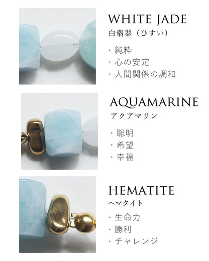 【2026NEW】Grâce Bracelet |  アマゾナイト×白翡翠