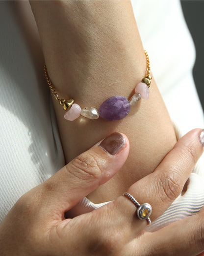 【2026NEW】Grâce Bracelet | アメジスト×ルチルクォーツ