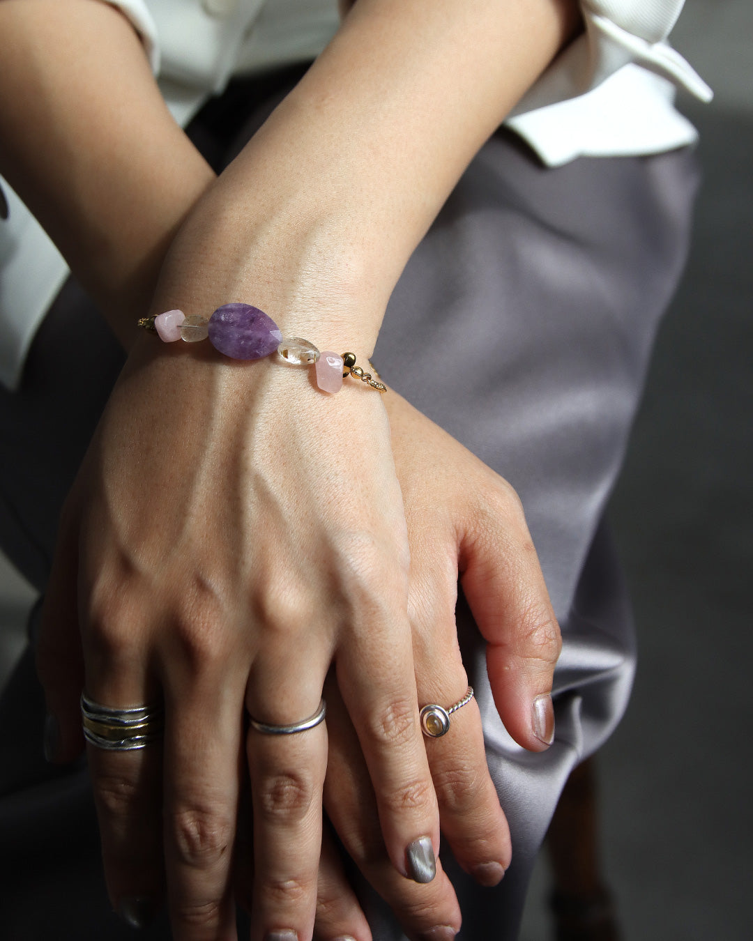 【2026NEW】Grâce Bracelet | アメジスト×ルチルクォーツ