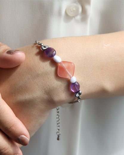 【2026NEW】Grâce Bracelet | ウォーターメロントルマリン×ブルーカルセドニー