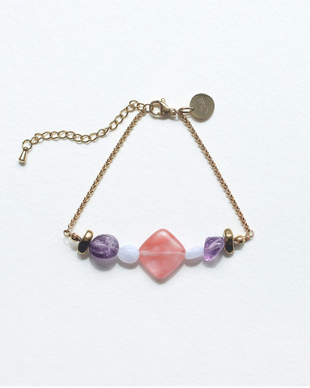 【2026NEW】Grâce Bracelet | ウォーターメロントルマリン×ブルーカルセドニー