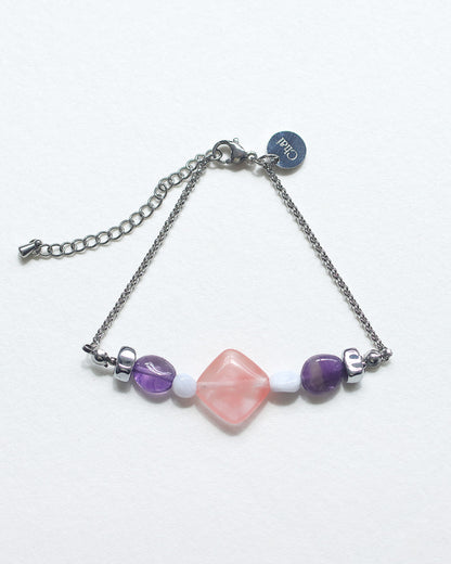 【2026NEW】Grâce Bracelet | ウォーターメロントルマリン×ブルーカルセドニー