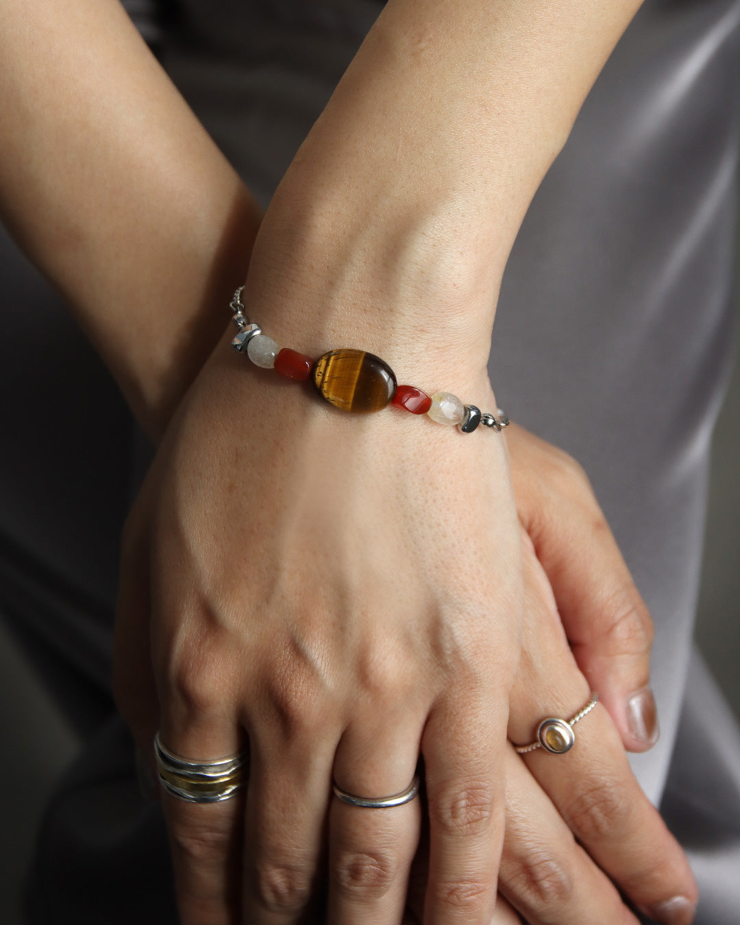 【2026NEW】Grâce Bracelet | タイガーアイ×ガーネット