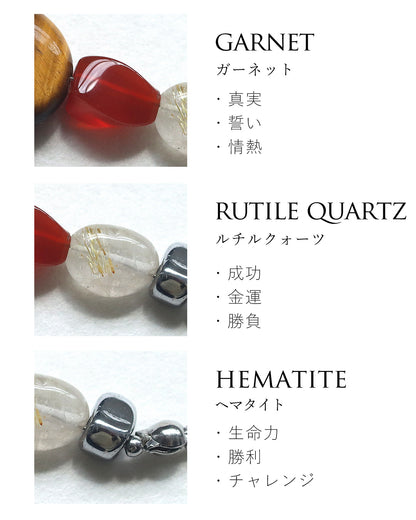 【2026NEW】Grâce Bracelet | タイガーアイ×ガーネット
