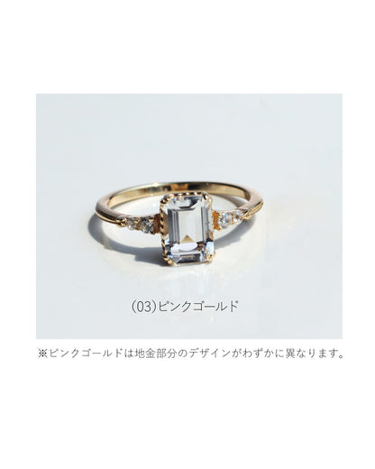 Crystal square ring | 水晶 リング