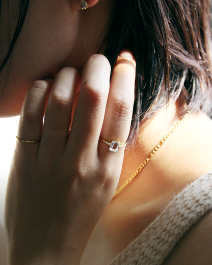 Crystal square ring | 水晶 リング