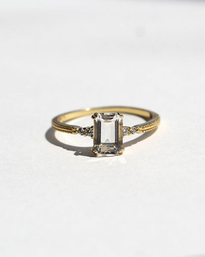 Crystal square ring | 水晶 リング