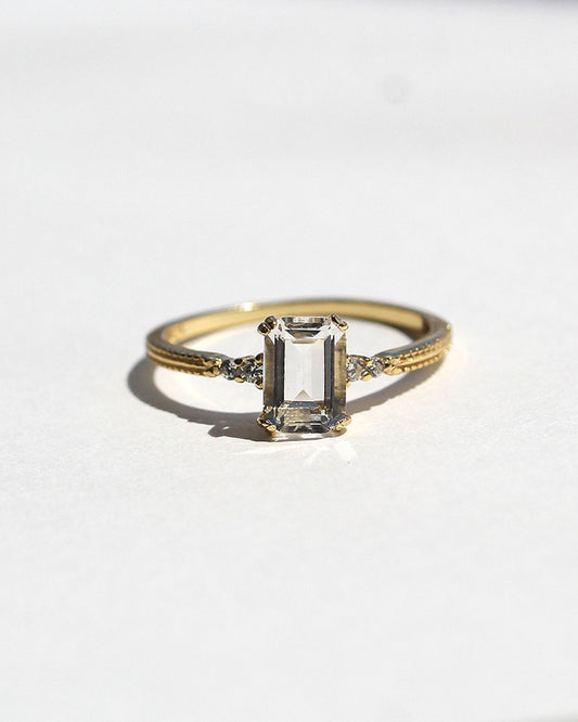 Crystal square ring | 水晶 リング