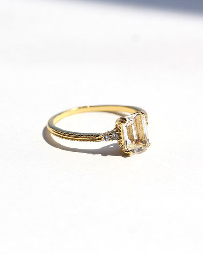 Crystal square ring | 水晶 リング