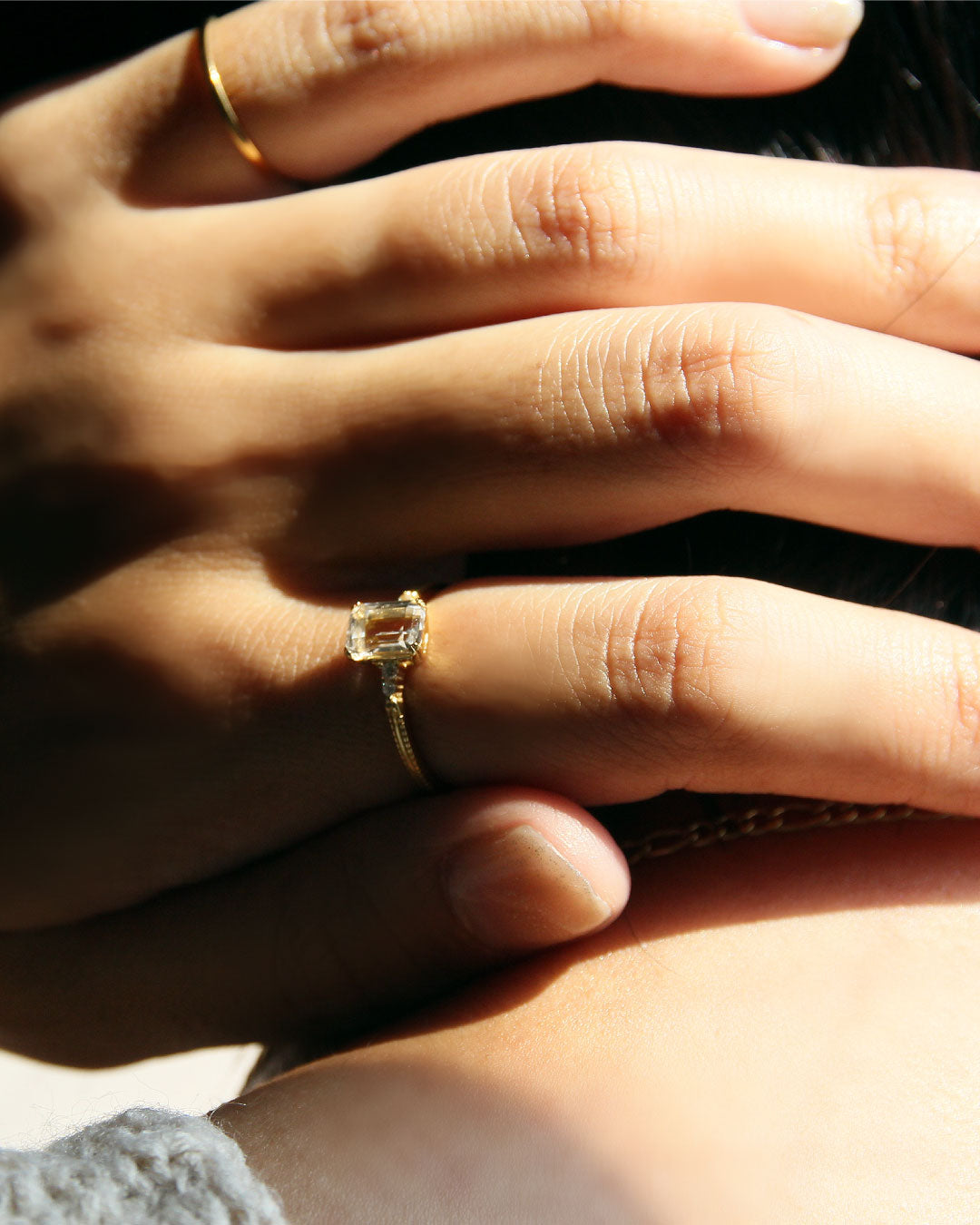 Crystal square ring | 水晶 リング