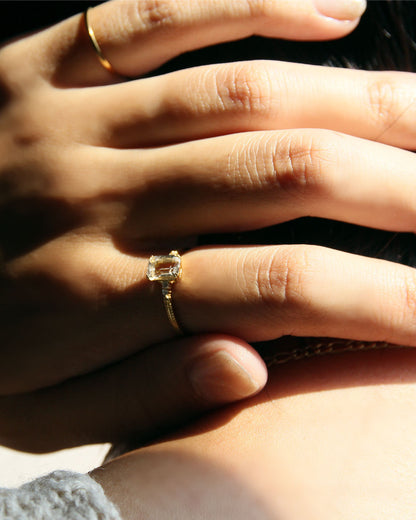 Crystal square ring | 水晶 リング