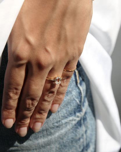 Crystal square ring | 水晶 リング