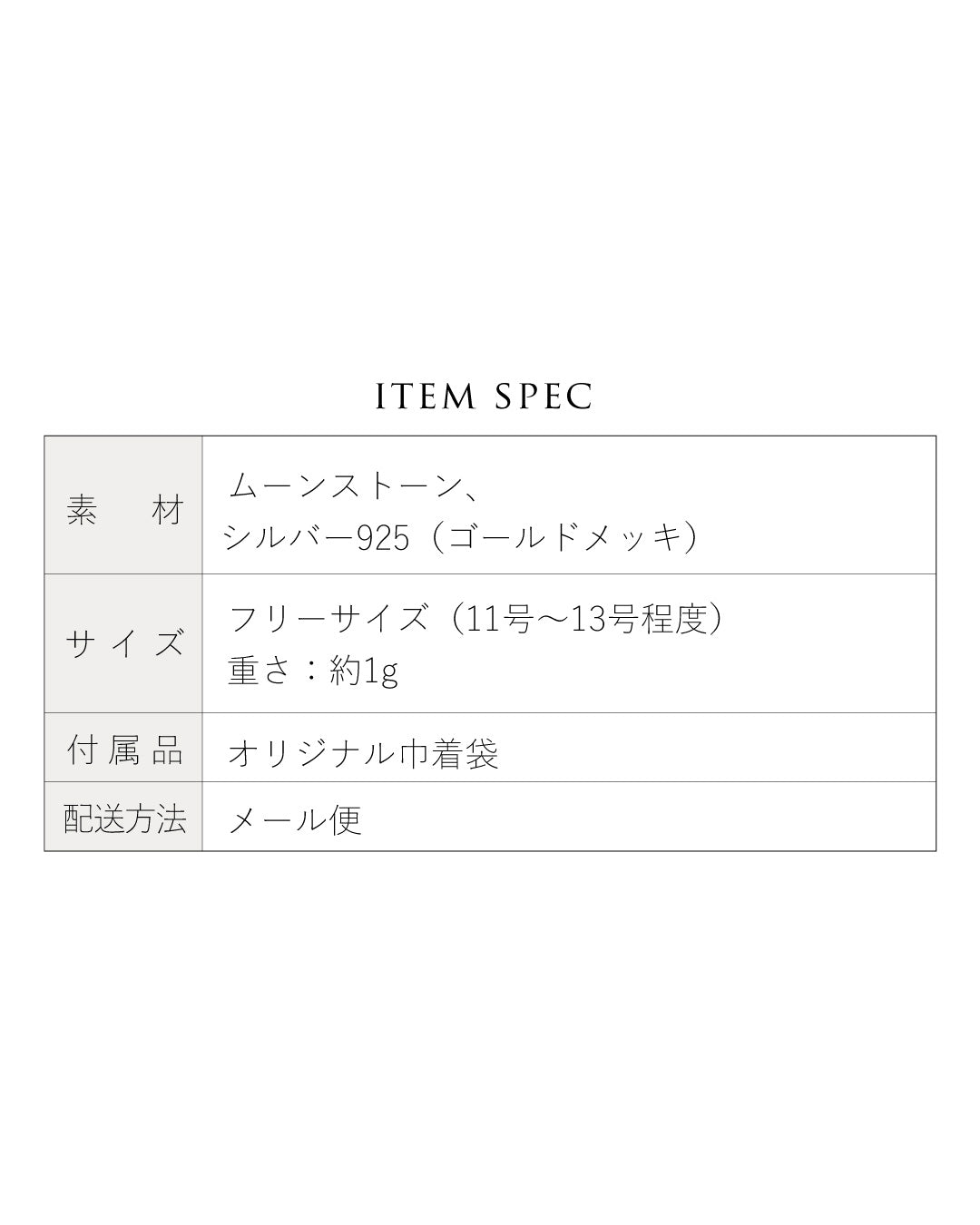 ムーンストーンリング