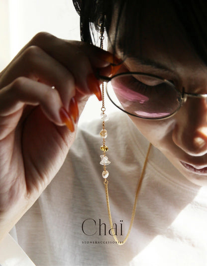 天然石 淡水パール メガネチェーン