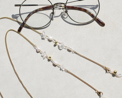 天然石 淡水パール メガネチェーン