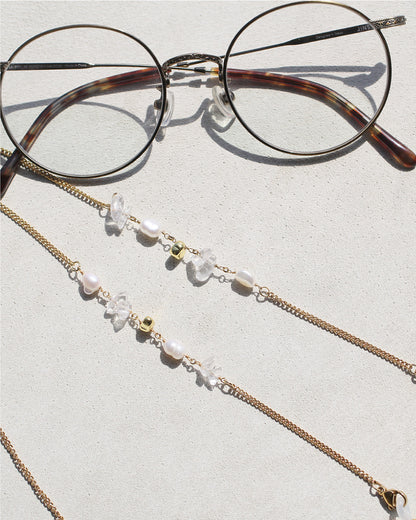 天然石 淡水パール メガネチェーン