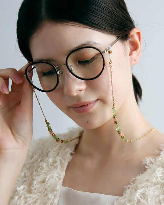 ペリドット サンストーン眼鏡チェーン