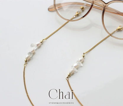 淡水パール クリスタル 眼鏡チェーン