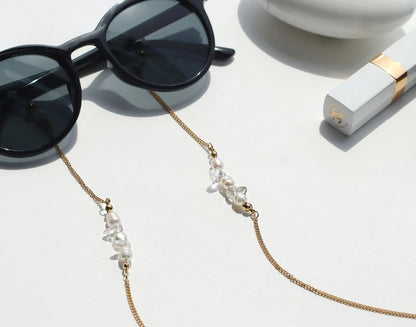 淡水パール クリスタル 眼鏡チェーン