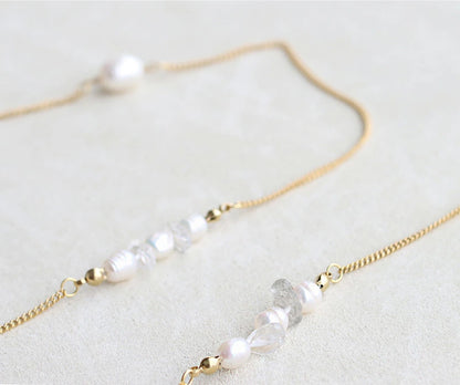 淡水パール クリスタル 眼鏡チェーン