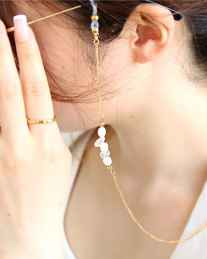 淡水パール クリスタル 眼鏡チェーン