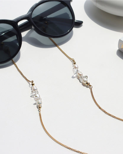 淡水パール クリスタル 眼鏡チェーン