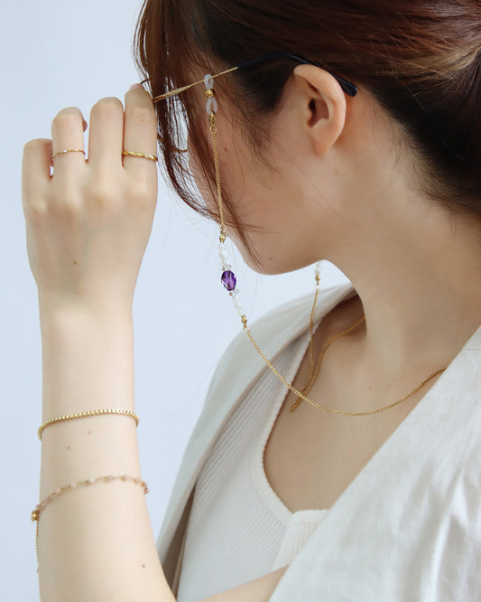 アメジスト マザーオブパール 眼鏡チェーン