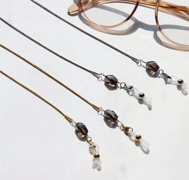 スモーキークォーツ眼鏡チェーン