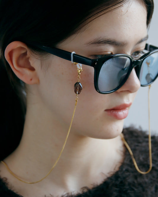 スモーキークォーツ眼鏡チェーン