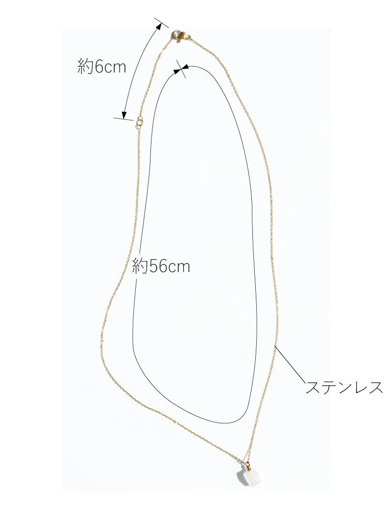 キューブ天然石 ネックレス