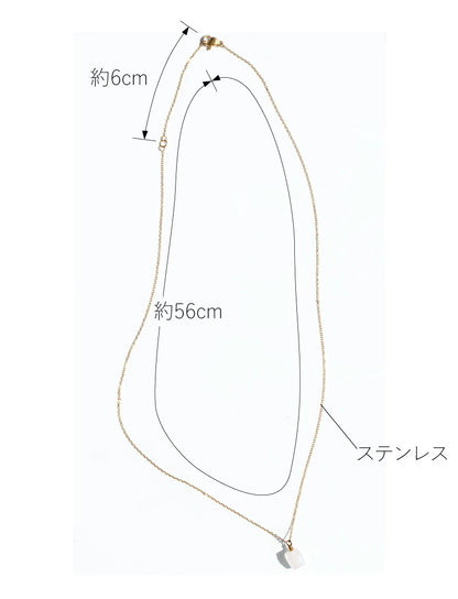 キューブ天然石 ネックレス
