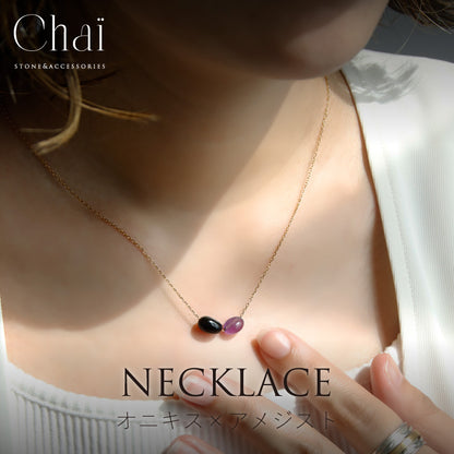 オニキス アメジスト ネックレス
