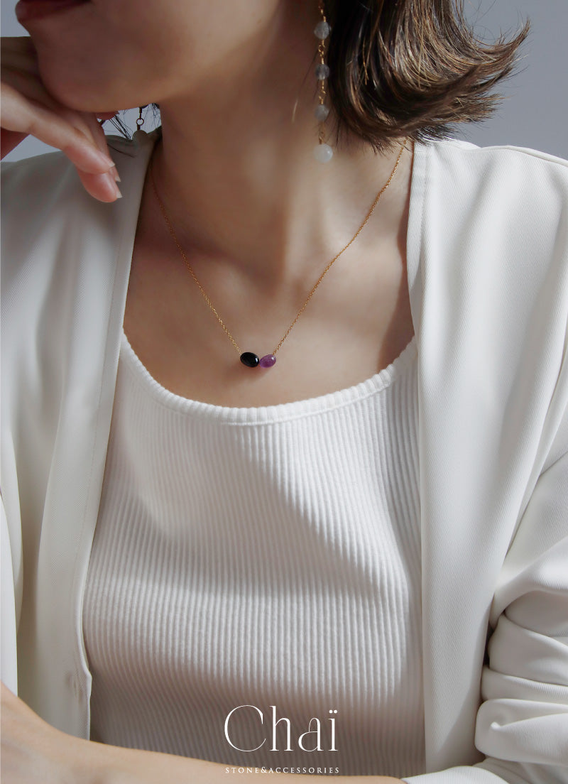 オニキス アメジスト ネックレス